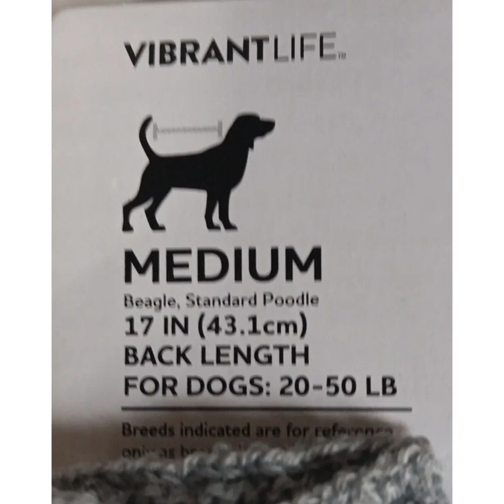 Pet Sweater Lumberjack Plaid M Dog Cat 17 Inch Back Length Vibrant‎ Life READ